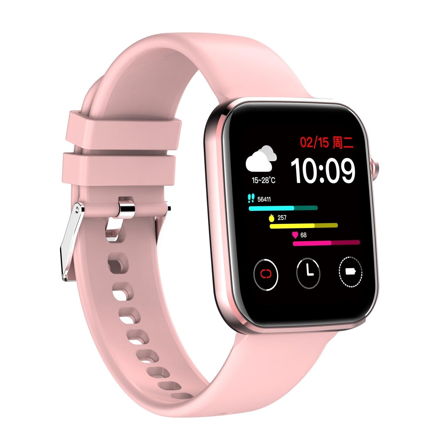1.69 Inch Ip67 Waterproof Smart Watch With Touch Screen Health Monitoring Red
