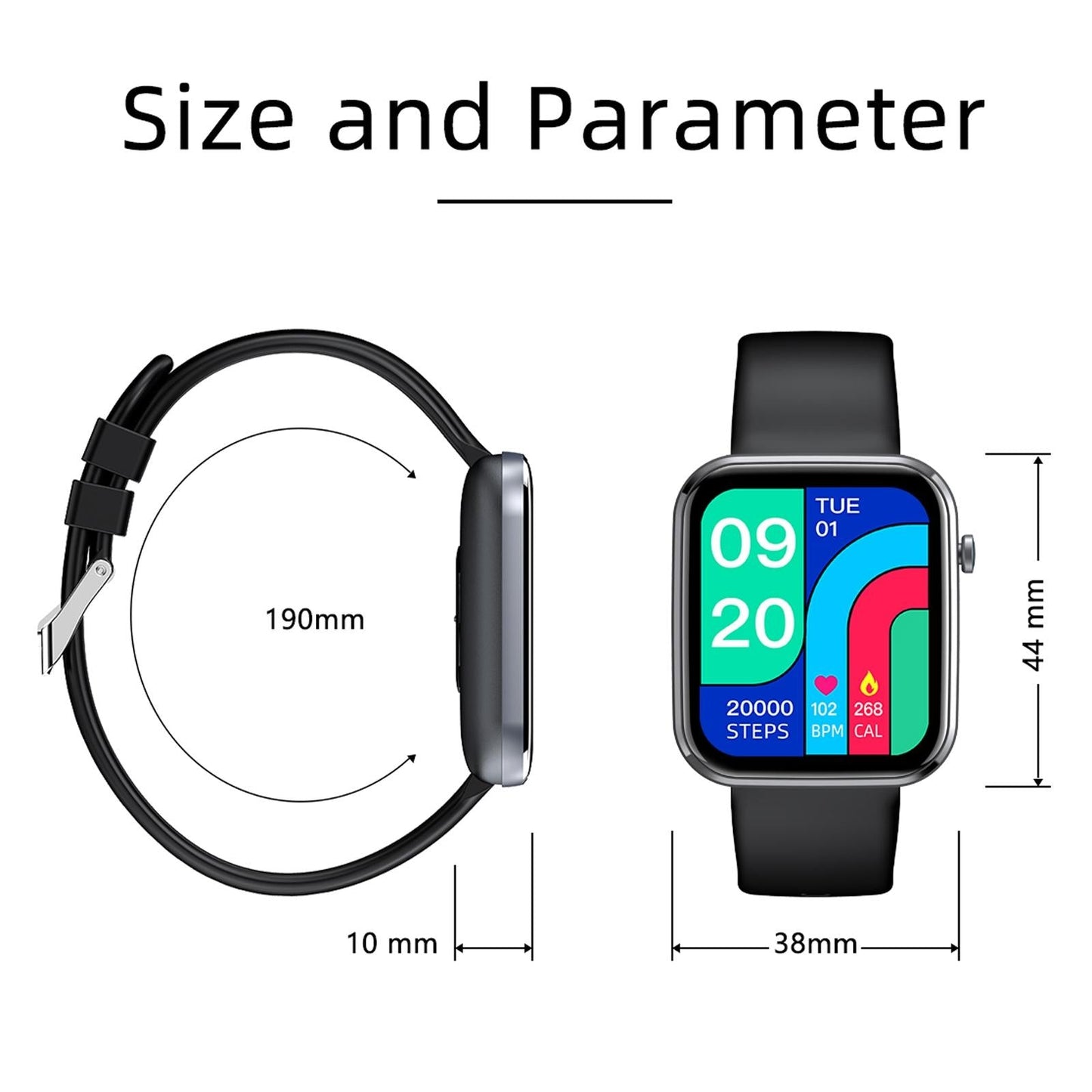 1.69 Inch Ip67 Waterproof Smart Watch With Touch Screen Health Monitoring Red