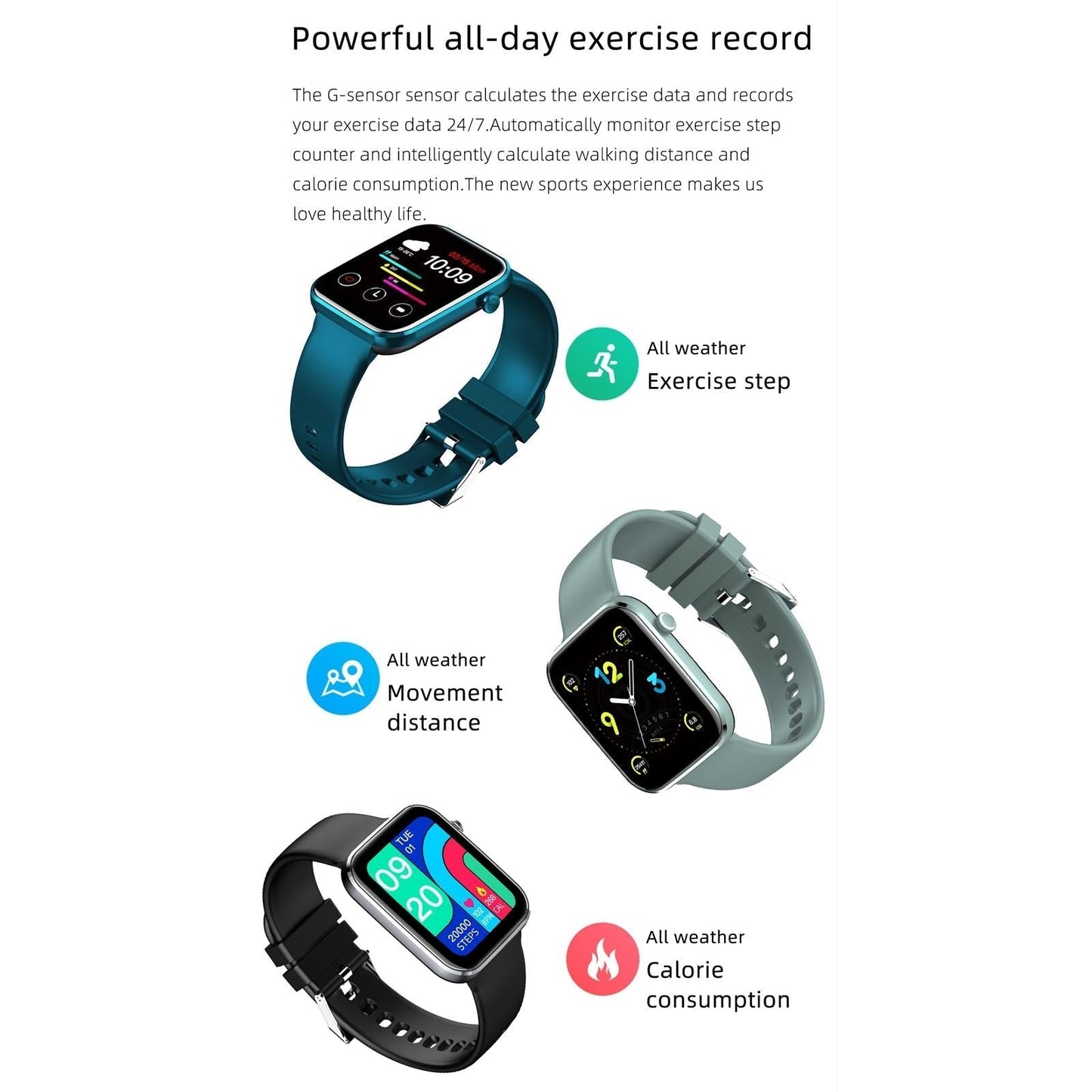 1.69 Inch Ip67 Waterproof Smart Watch With Touch Screen Health Monitoring Red