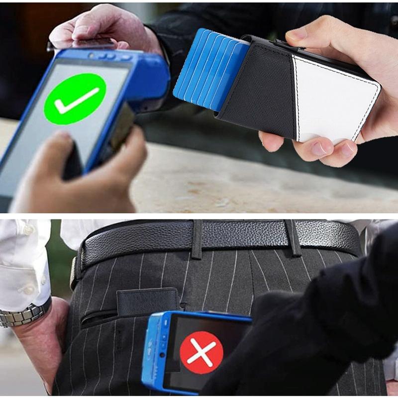 Anti Theft Rfid Leather Wallet Secure Design Black