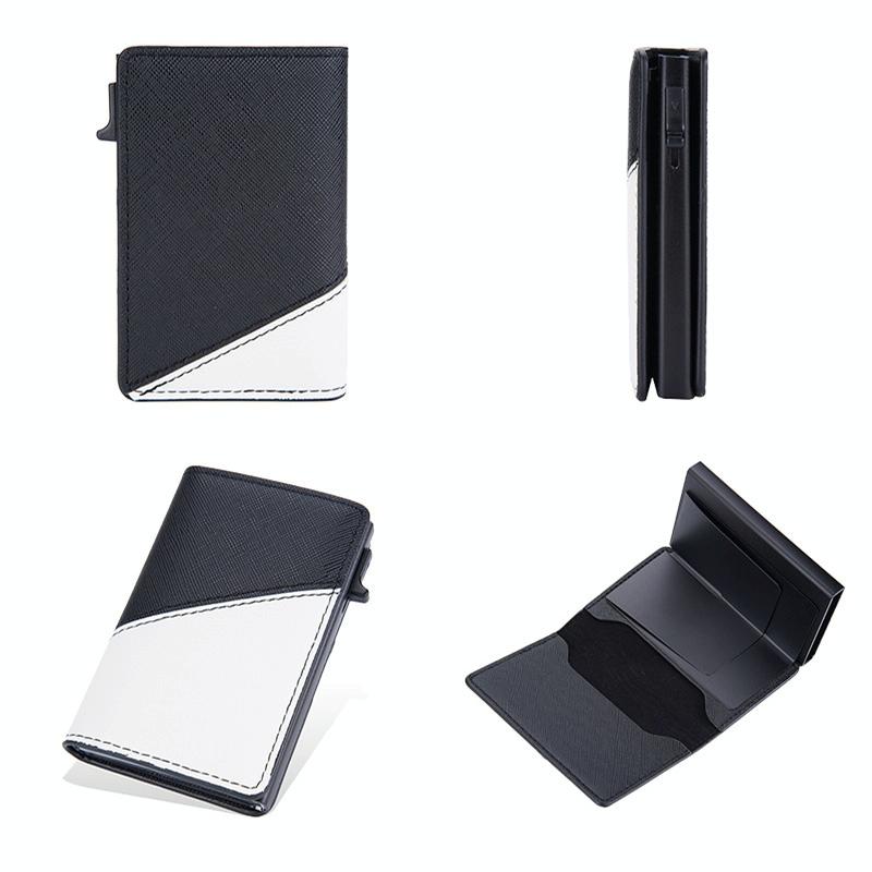 Anti Theft Rfid Leather Wallet Secure Design Black