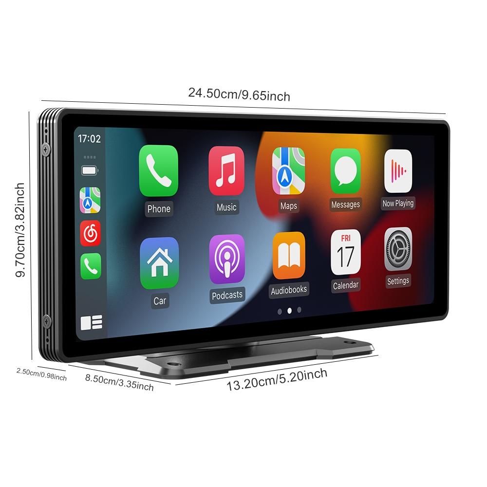 10.26 Inch Car Mp5 Player With Carplay / Android Auto Portable Black