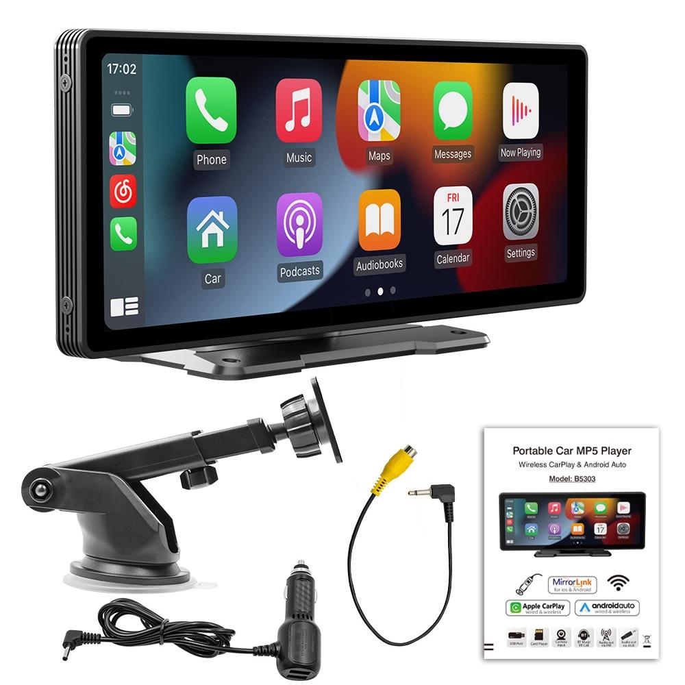 10.26 Inch Car Mp5 Player With Carplay / Android Auto Portable Black