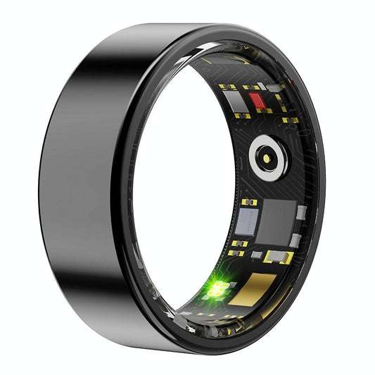 Smart Ring With Heart Rate Blood Oxygen Sleep & Sports Modes Size 8 Black