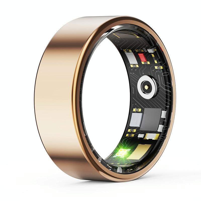 Smart Ring With Heart Rate Blood Oxygen Sleep & Sports Modes Size 8 Black