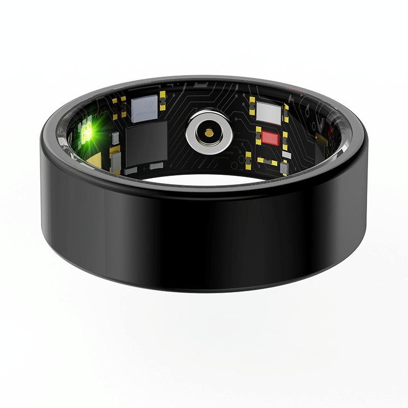 Smart Ring With Heart Rate Blood Oxygen Sleep & Sports Modes Size 8 Black