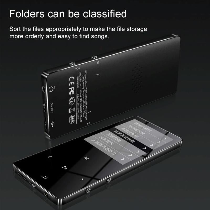 1.8 Inch Metal Bluetooth Mp3 / Mp4 Player With Touch Screen 8Gb Black