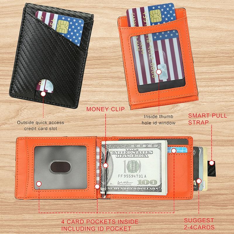 Carbon Fiber Business Wallet For Men Rfid Protection Black