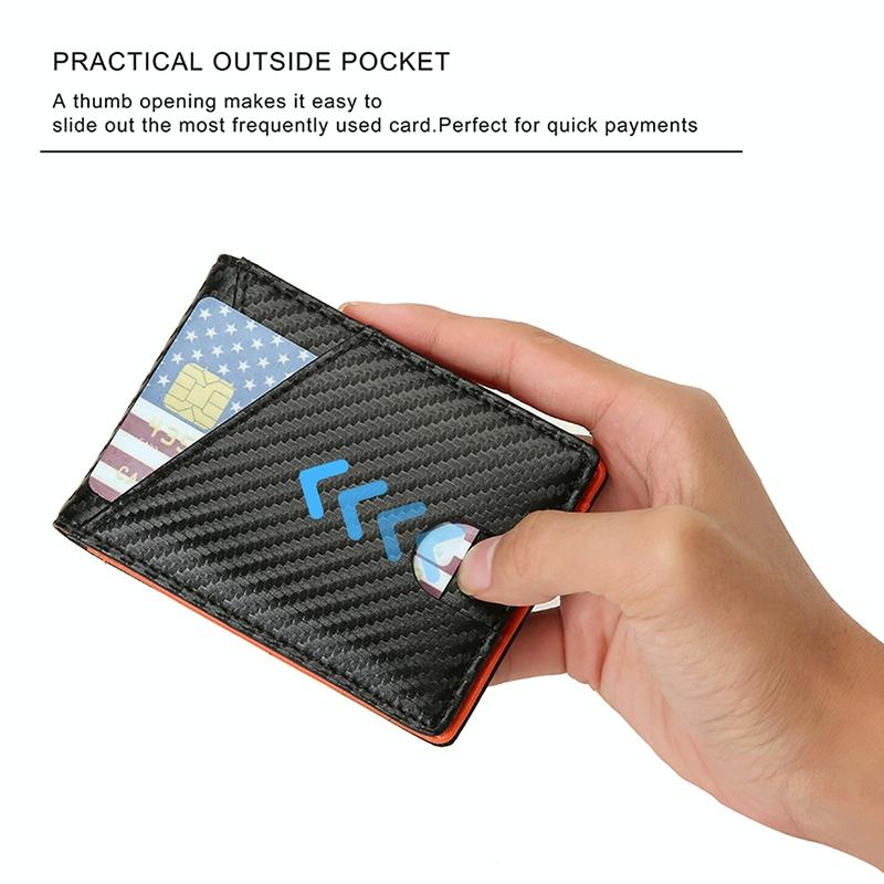 Carbon Fiber Business Wallet For Men Rfid Protection Black