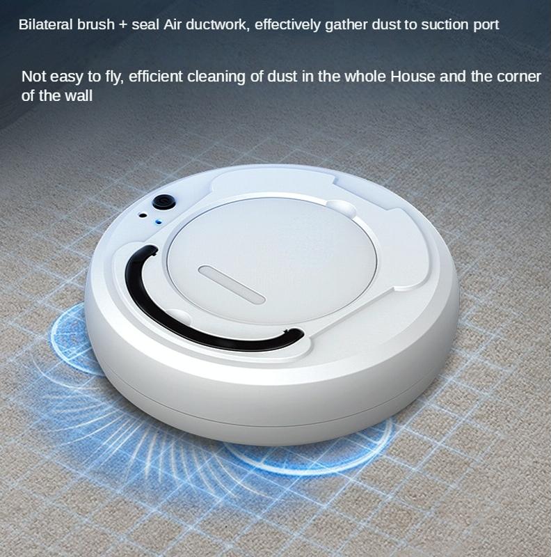 Smart 3-In-1 Robot Vacuum With Wet / Dry Mopping Rechargeable & Auto Cleaning Black White