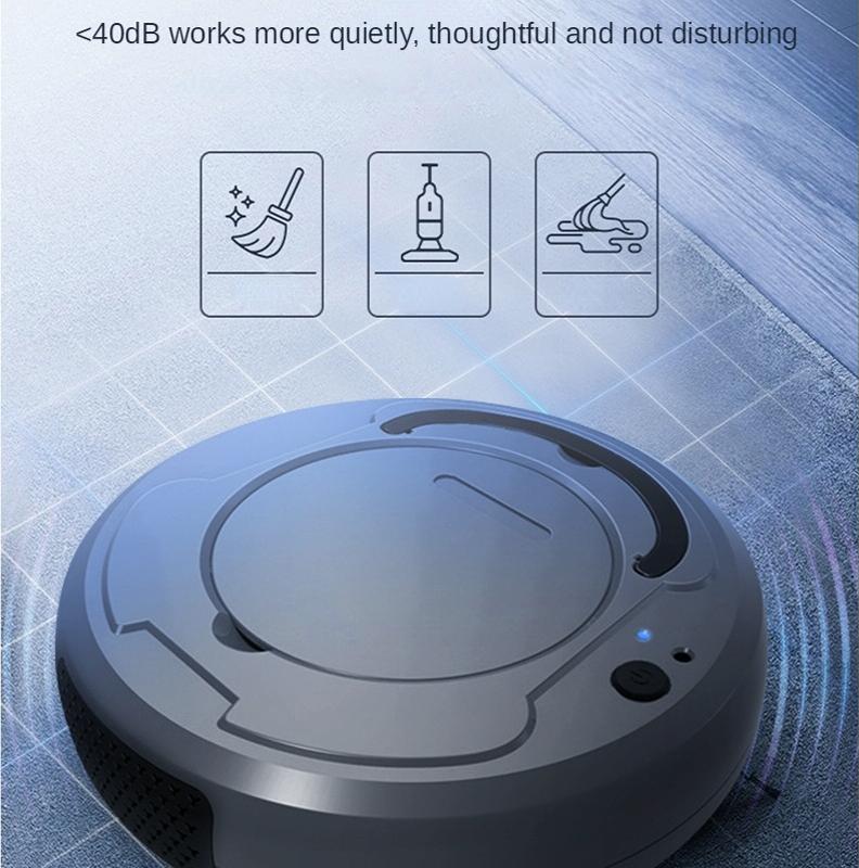 Smart 3-In-1 Robot Vacuum With Wet / Dry Mopping Rechargeable & Auto Cleaning Black White