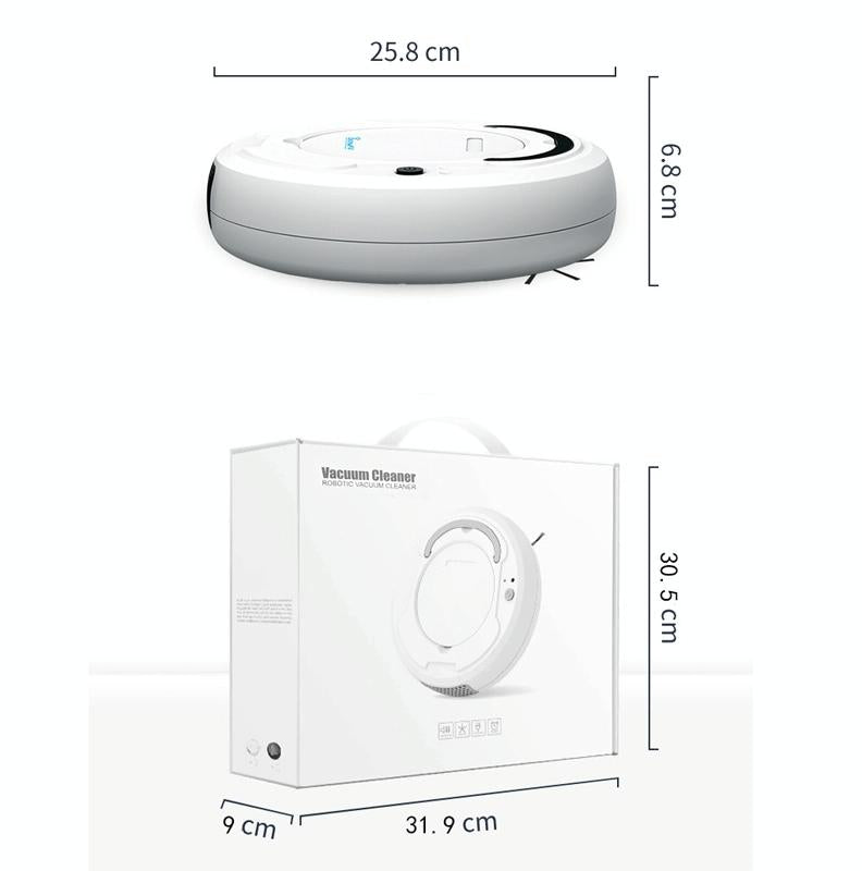 Smart 3-In-1 Robot Vacuum With Wet / Dry Mopping Rechargeable & Auto Cleaning Black White