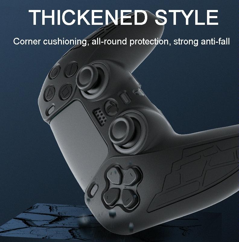 Thickened Non Slip Silicone Case For Ps5 Gamepad Protective Cover White