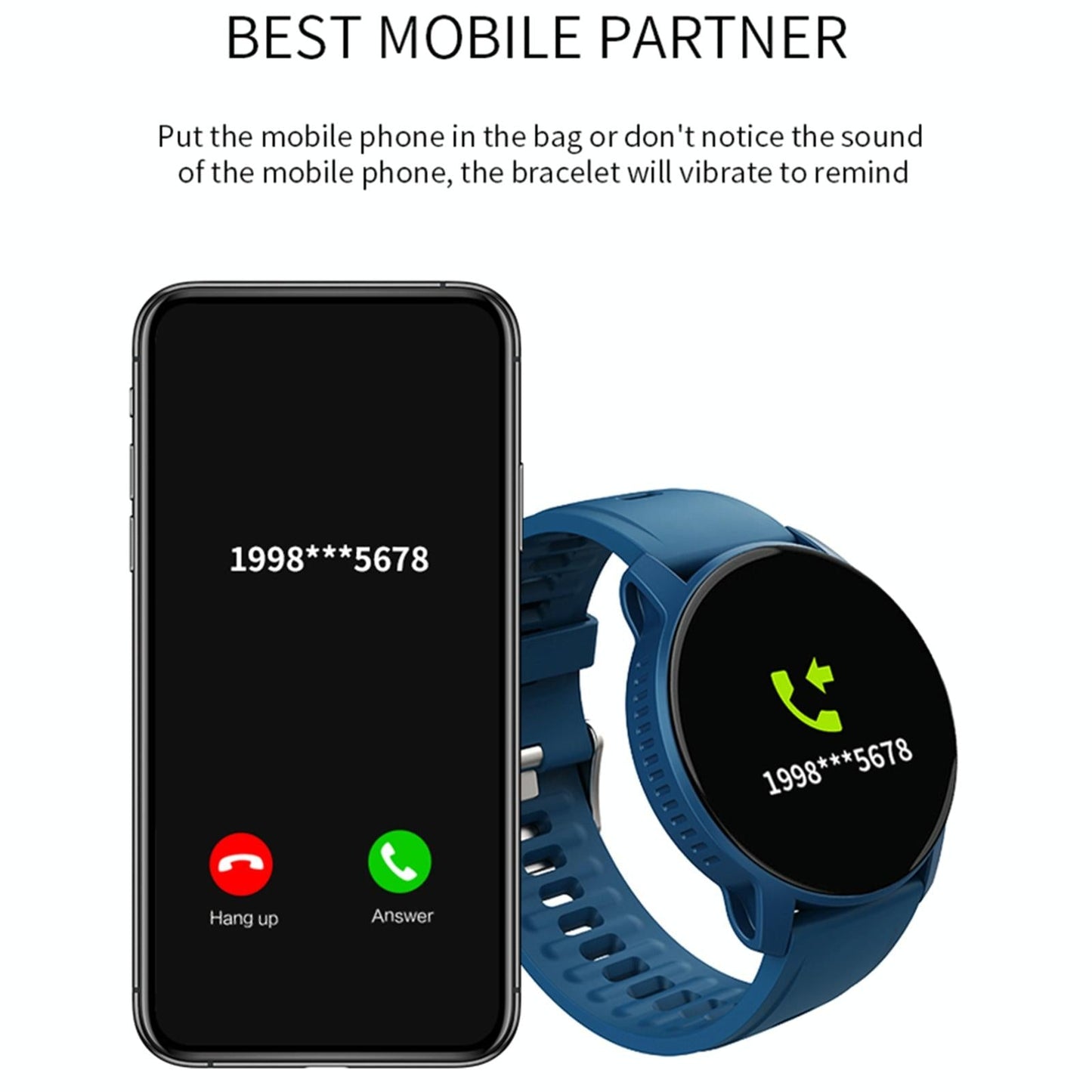 Smart Bracelet With Heart Rate Pedometer And Sleep Monitor Blue