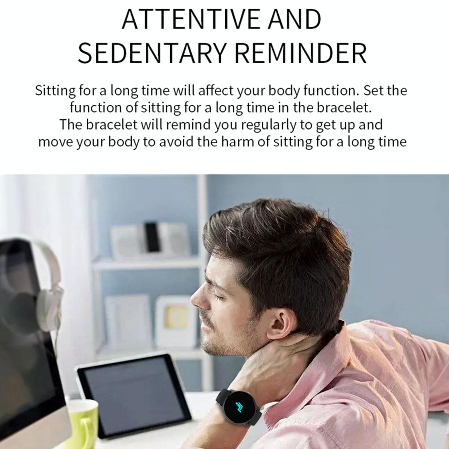 Smart Bracelet With Heart Rate Pedometer And Sleep Monitor Blue