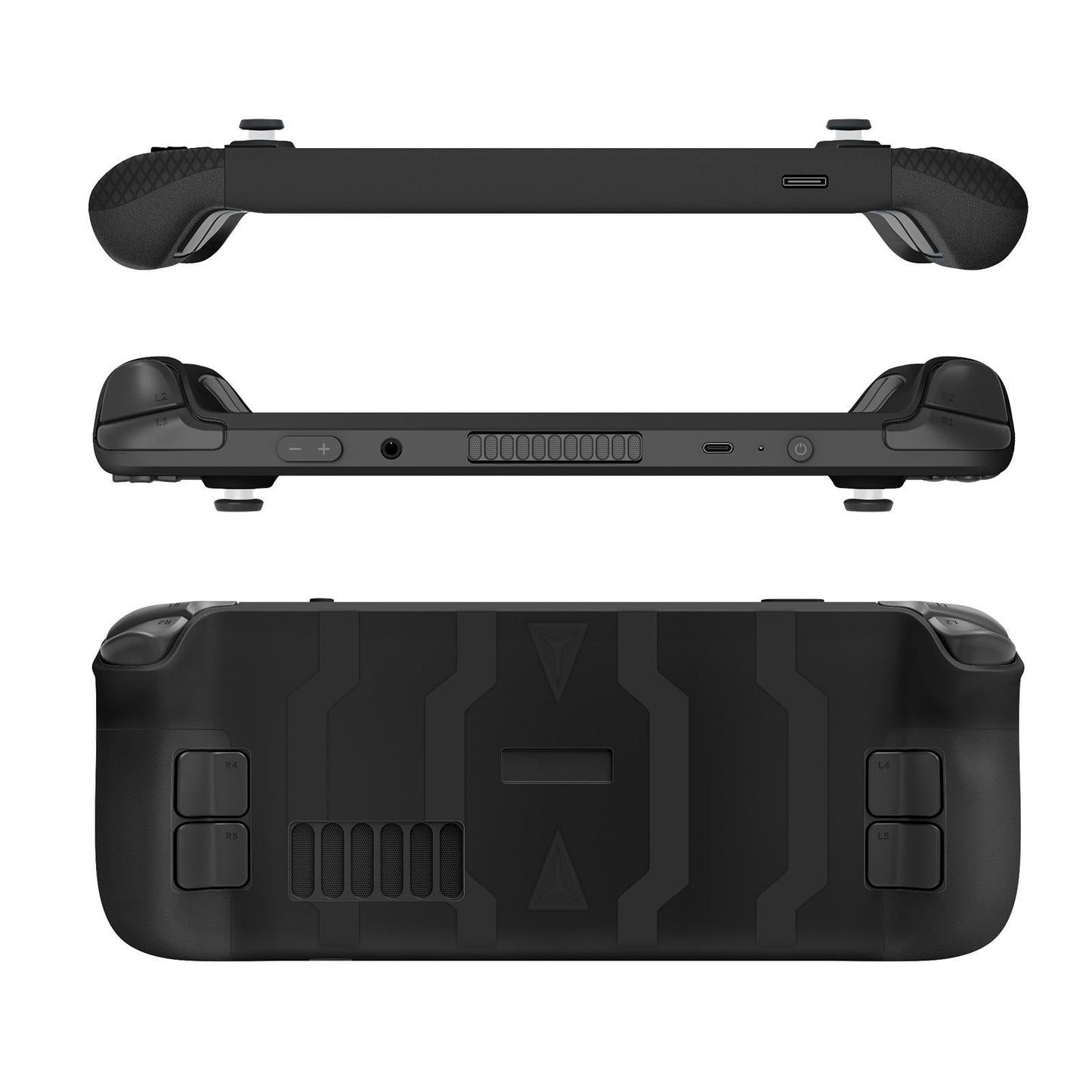 7 Piece Silicone Case & Joystick Cap Set For Steam Deck With Touch Board Sticker Red