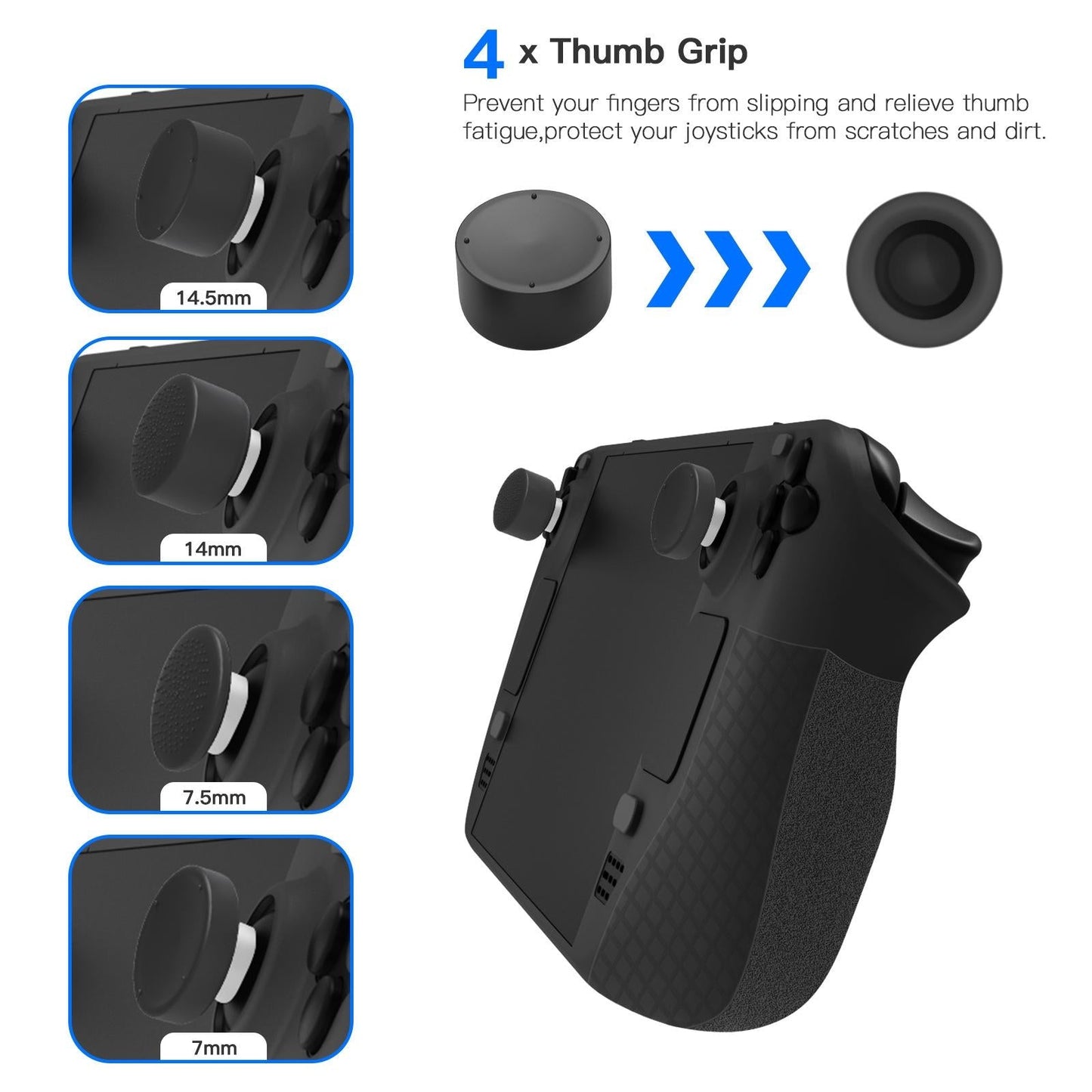 7 Piece Silicone Case & Joystick Cap Set For Steam Deck With Touch Board Sticker Red
