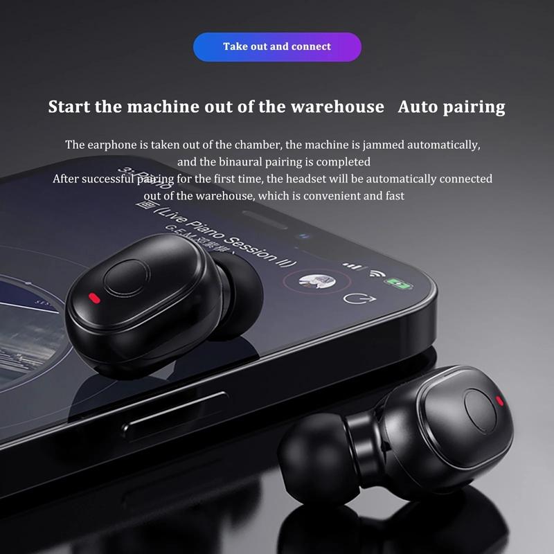 Waterproof Mini Touch Control Bluetooth Earphones With Noise Cancelling Black