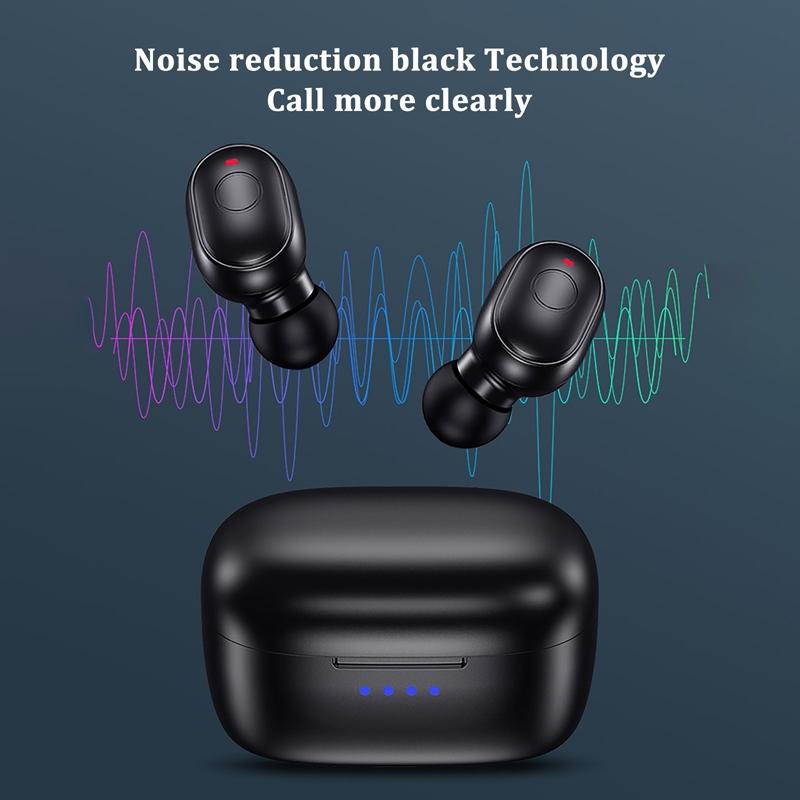 Waterproof Mini Touch Control Bluetooth Earphones With Noise Cancelling Black
