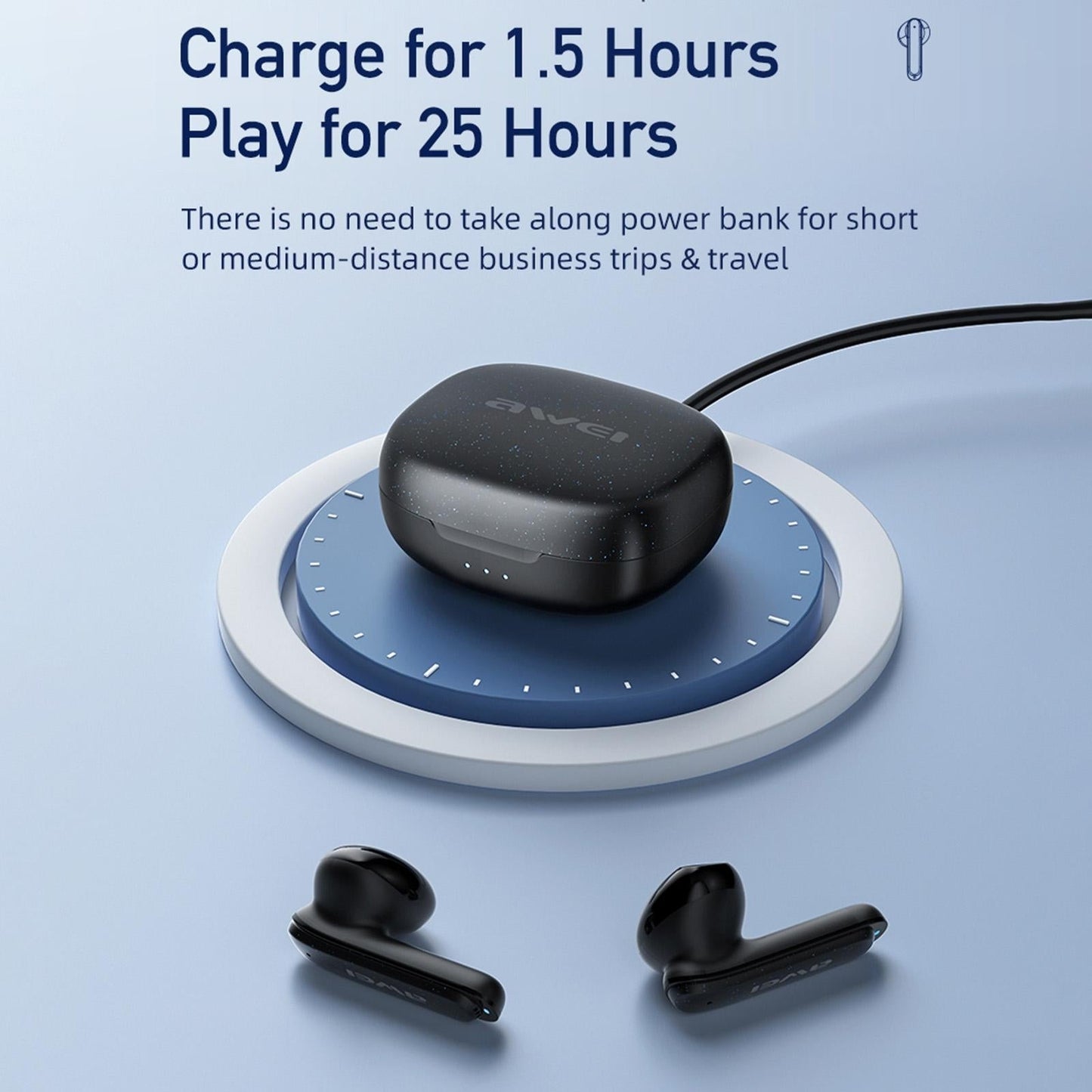 Wireless Noise Cancelling Earbuds T66 Black
