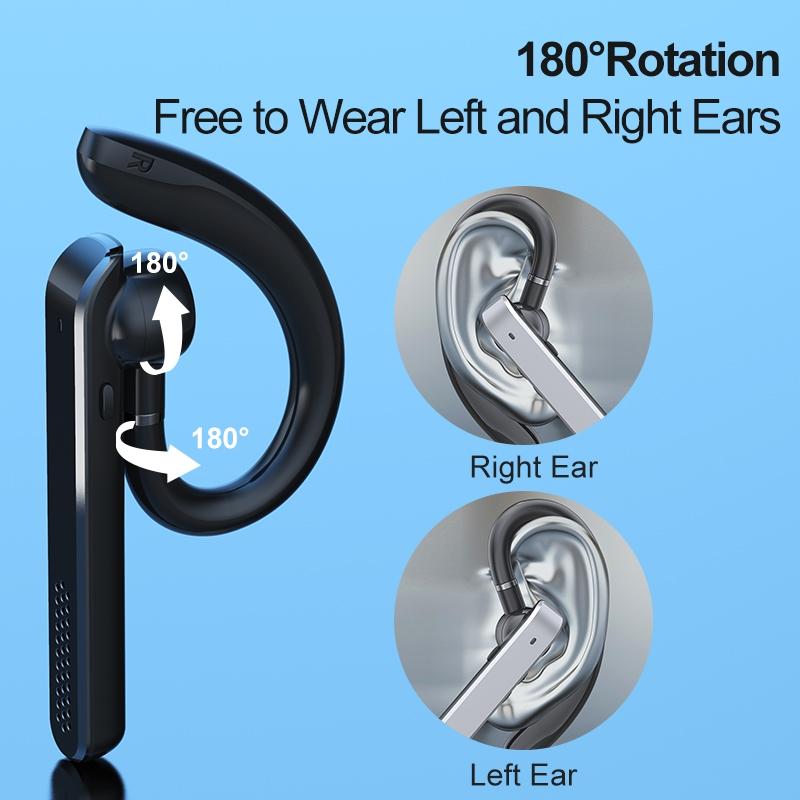 890 Ear Mounted Enc Noise Reduction Wireless Bluetooth Earphone Black