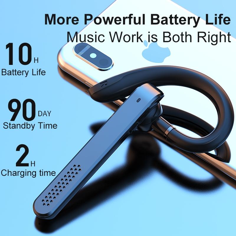 890 Ear Mounted Enc Noise Reduction Wireless Bluetooth Earphone Black