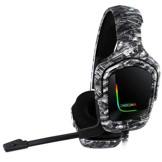 Surround Sound Pc Gaming Headset With Mic & Rgb Black Gray