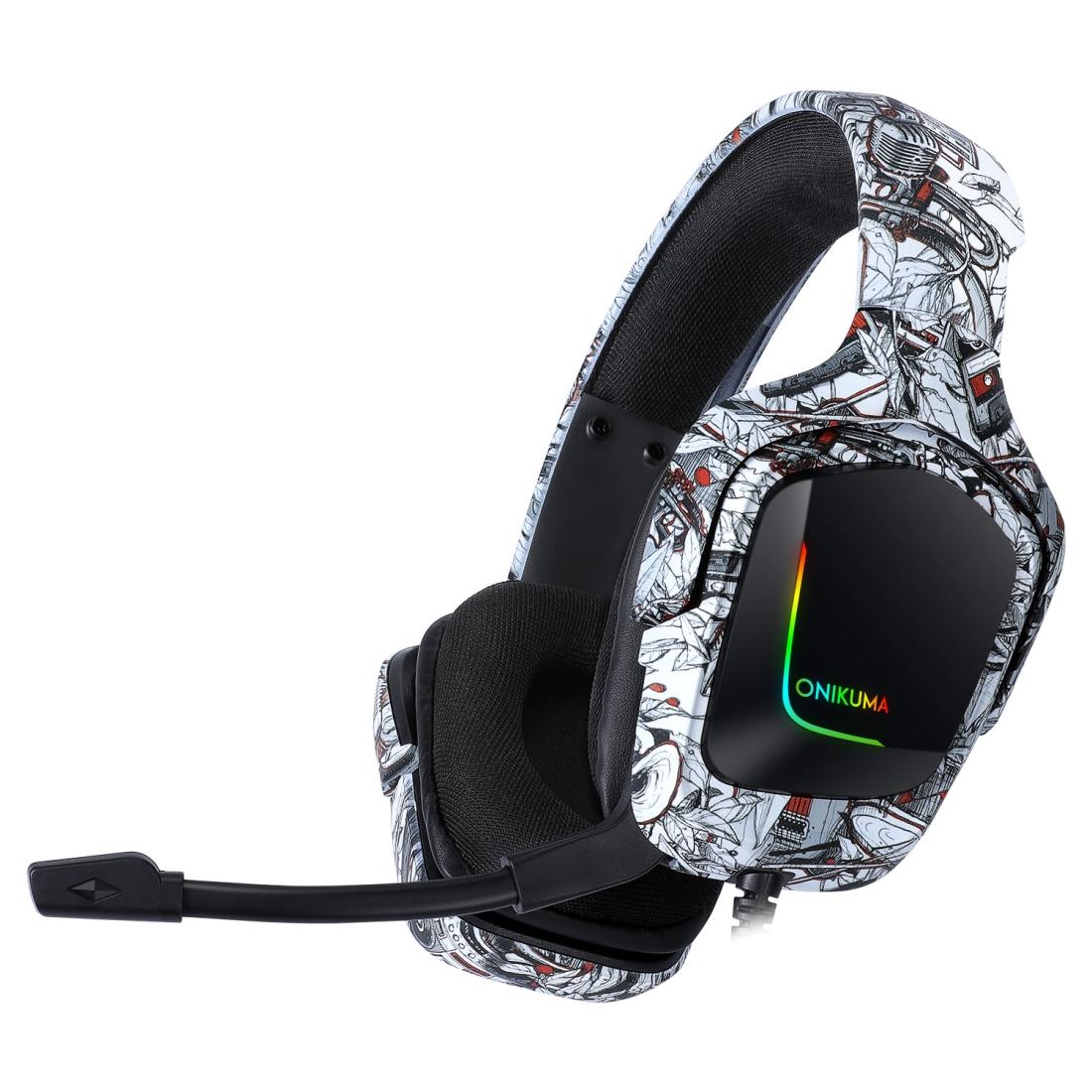 Surround Sound Pc Gaming Headset With Mic & Rgb Black Gray