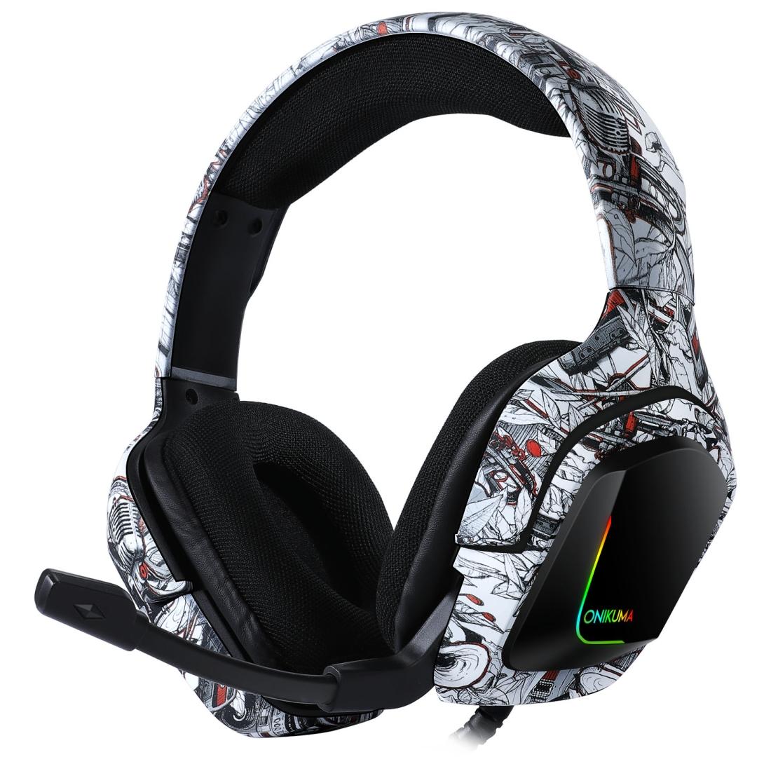 Surround Sound Pc Gaming Headset With Mic & Rgb Black Gray