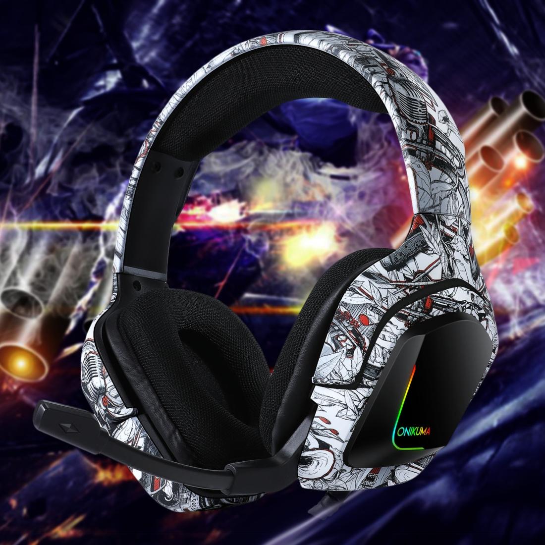 Surround Sound Pc Gaming Headset With Mic & Rgb Black Gray