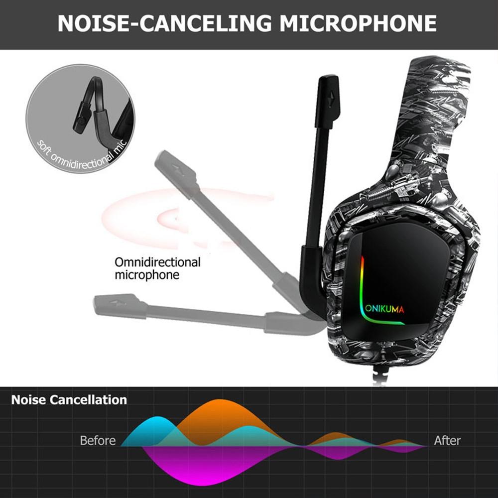 Surround Sound Pc Gaming Headset With Mic & Rgb Black Gray