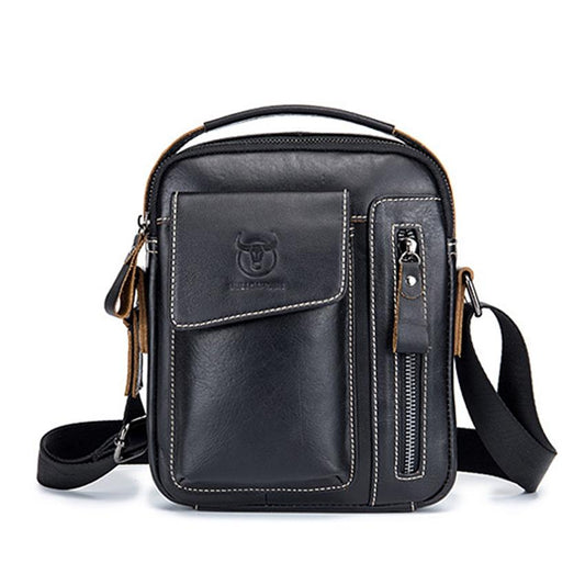 Soft Leather Messenger Bag For Men Black