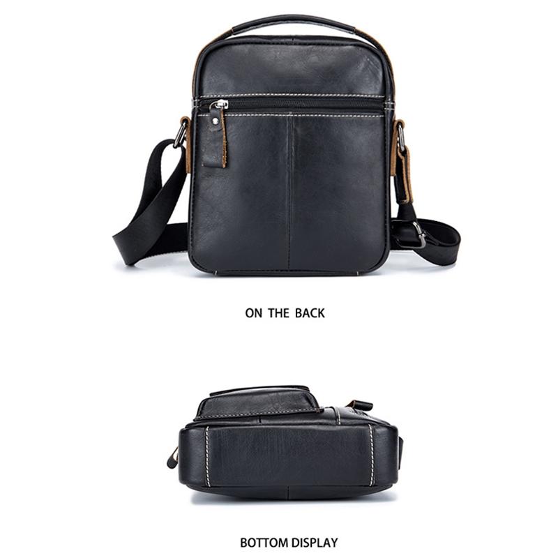 Soft Leather Messenger Bag For Men Black