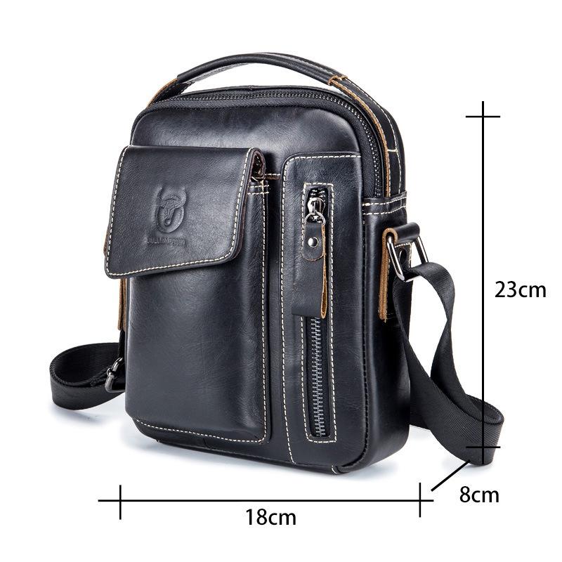 Soft Leather Messenger Bag For Men Black