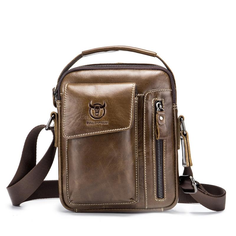 Soft Leather Messenger Bag For Men Black