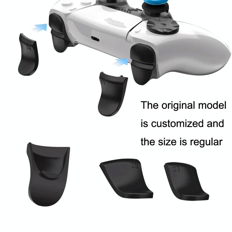 5 In 1 L1 / R1 Extended Key Game Handle For Sony Ps5 Cross & Lengthened Keys Black