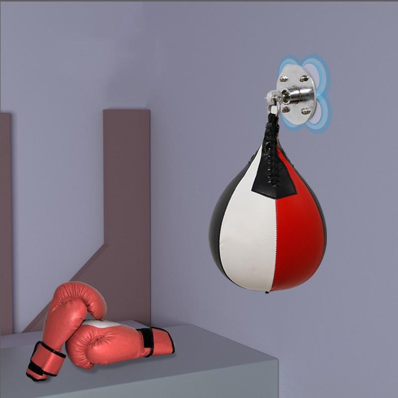 Black And White Suspended Pear Shaped Speed Ball For Boxing Red