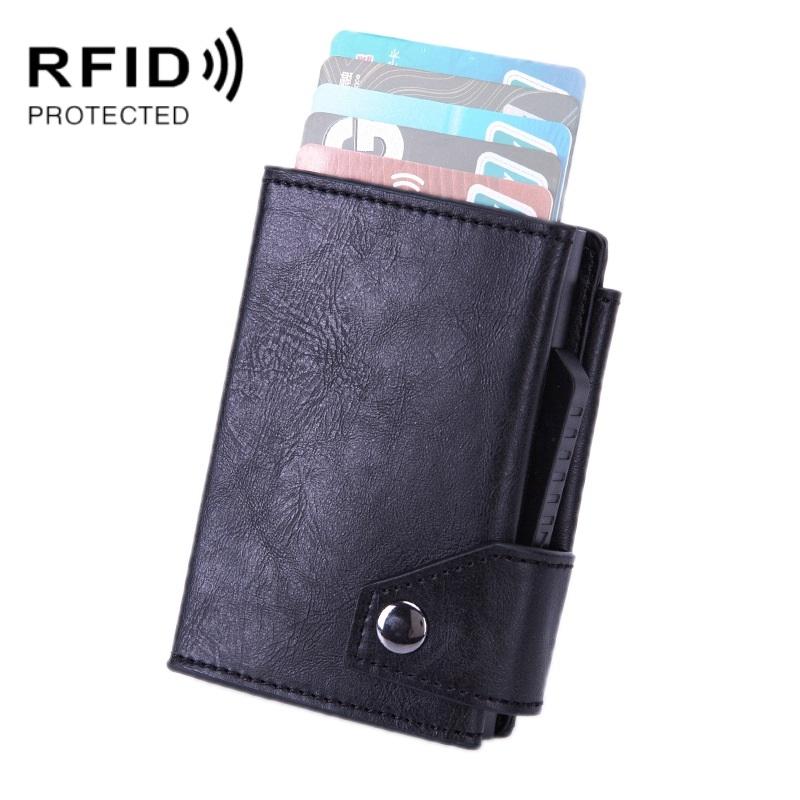 Rfid-Protected Aluminum Coin Purse Secure & Stylish Mad Horse Black