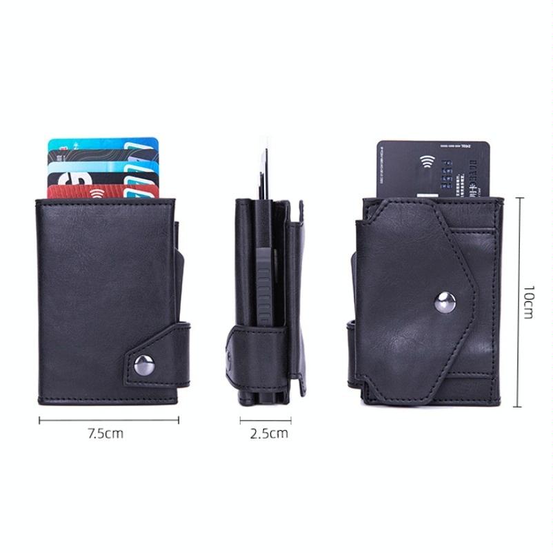 Rfid-Protected Aluminum Coin Purse Secure & Stylish Mad Horse Black