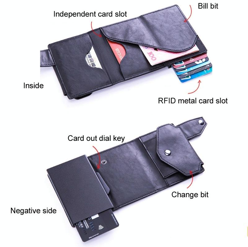Rfid-Protected Aluminum Coin Purse Secure & Stylish Mad Horse Black