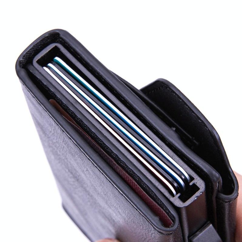 Rfid-Protected Aluminum Coin Purse Secure & Stylish Mad Horse Black