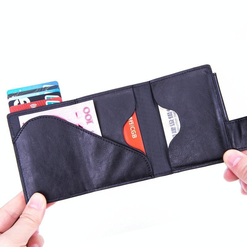 Rfid-Protected Aluminum Coin Purse Secure & Stylish Mad Horse Black