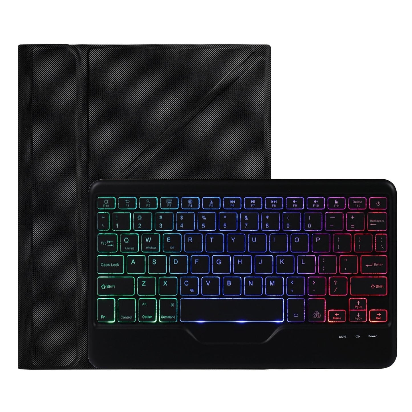 10.2 / 10.5 Inch Bluetooth Keyboard Tablet Case With Triangle Holder & Pen Slot Black Diamond Pattern