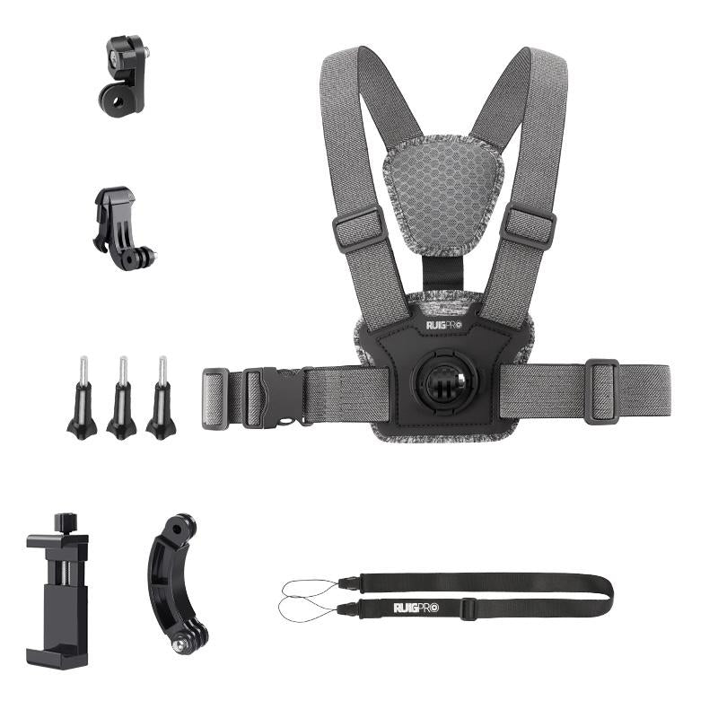 Chest Strap With Mount And Screw 7 In 1 Phone Clamp