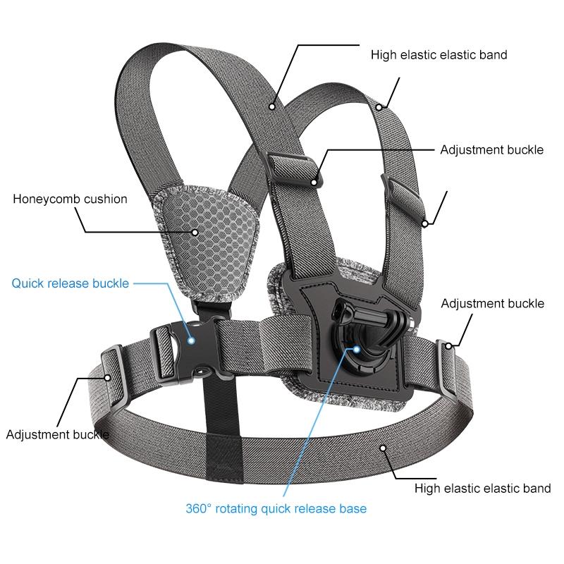 Chest Strap With Mount And Screw 7 In 1 Phone Clamp