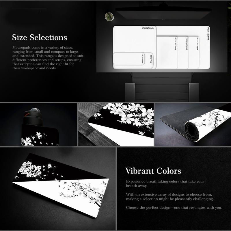 Cherry Blossom Ink Painting Mouse Pad Non Slip Pattern 1 300X700x2mm