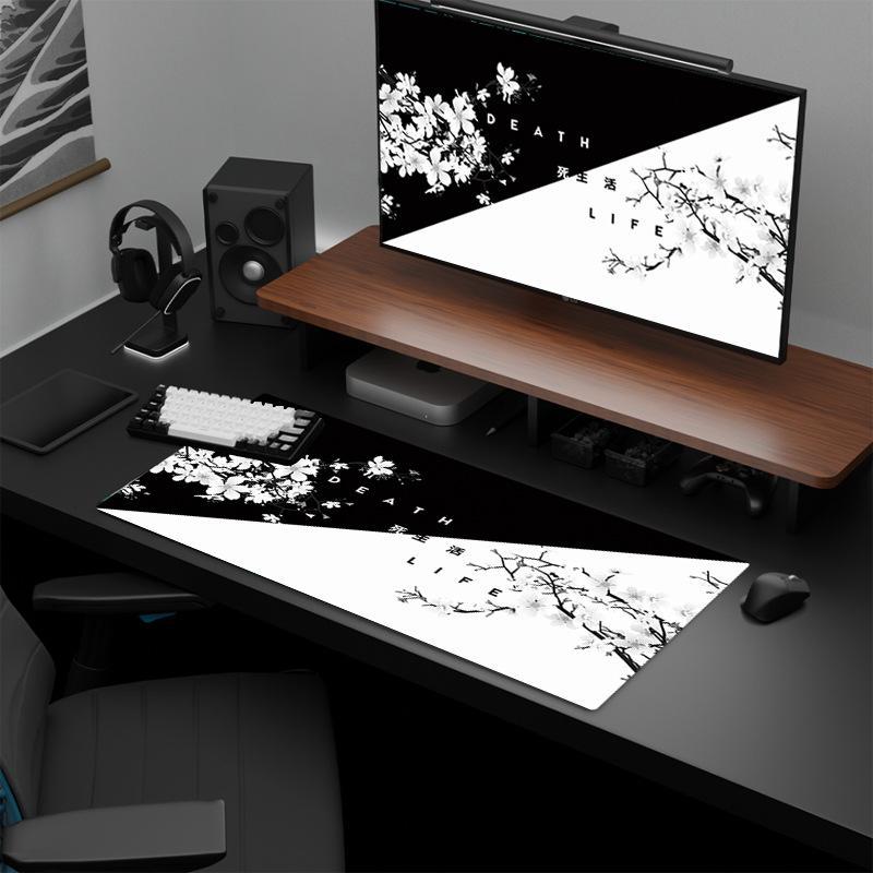 Cherry Blossom Ink Painting Mouse Pad Non Slip Pattern 1 300X700x2mm