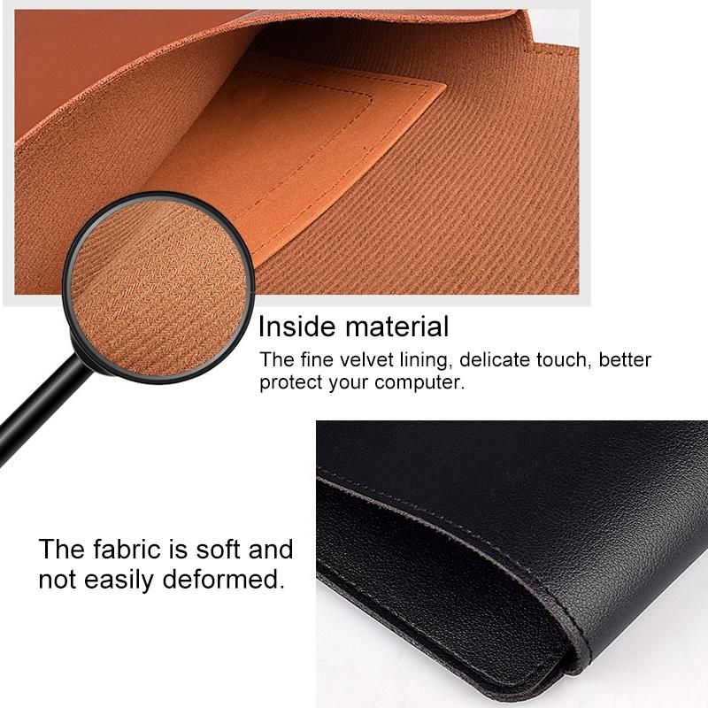 14.1 Inch Laptop Sleeve Leather Carrying Bag Black