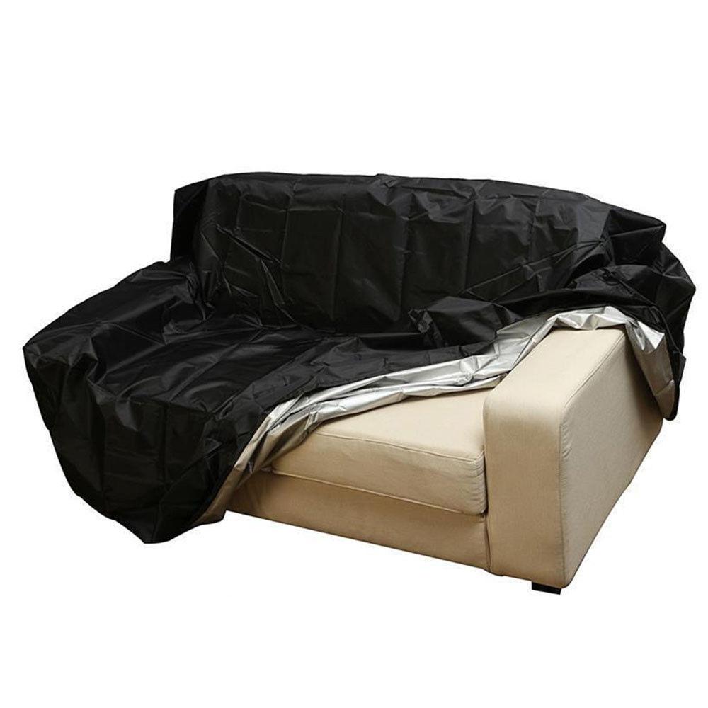 Waterproof Outdoor Bench Cover Fits 3 Seats 163X66x89cm Black / Silver