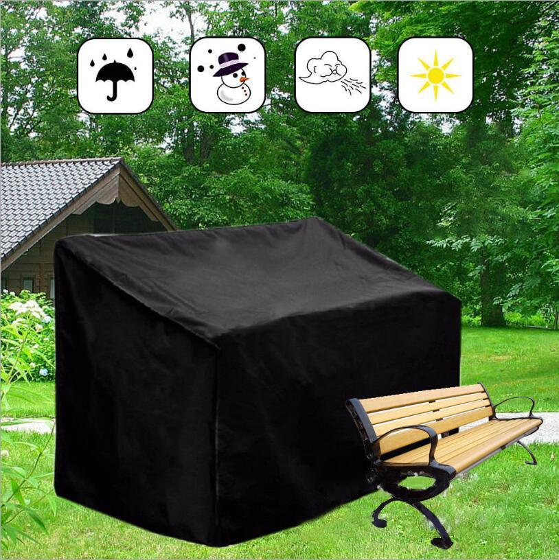Waterproof Outdoor Bench Cover Fits 3 Seats 163X66x89cm Black / Silver